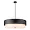 Z-Lite Counterpoint Chandelier, 6-Light, 31.5 In.W x 10.5 In.H, Matte Black/White 495P32-MB - alternate 1